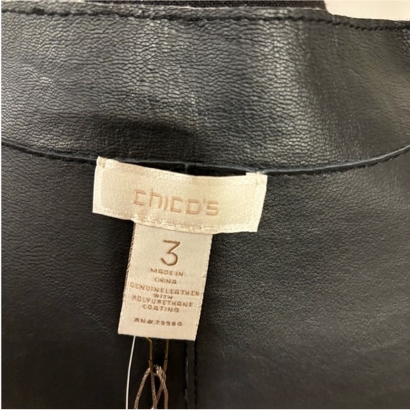 Chico’s NEW Genuine Leather Reversible Jacket Midnight Blue Python Women Size 16 - Picture 9 of 11
